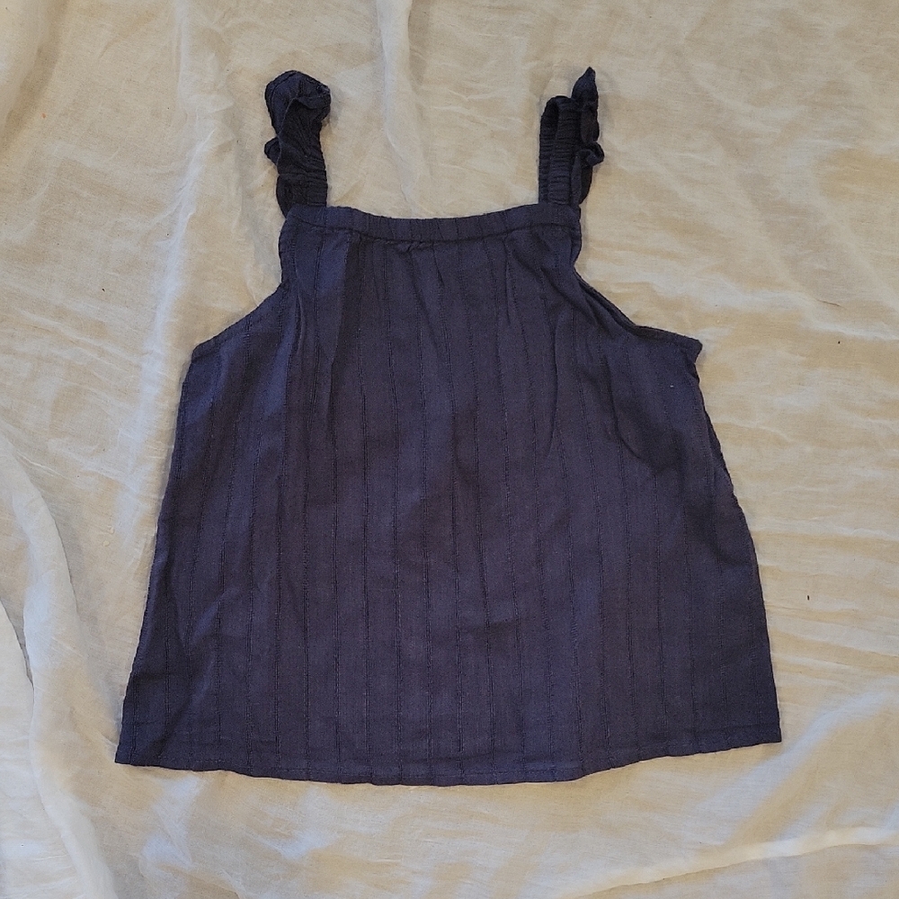 Old Navy Dark Blue Ruffled Strap Top